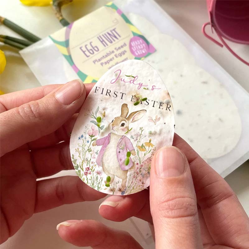 Custom Easter egg-shaped seed paper First Easter Gift