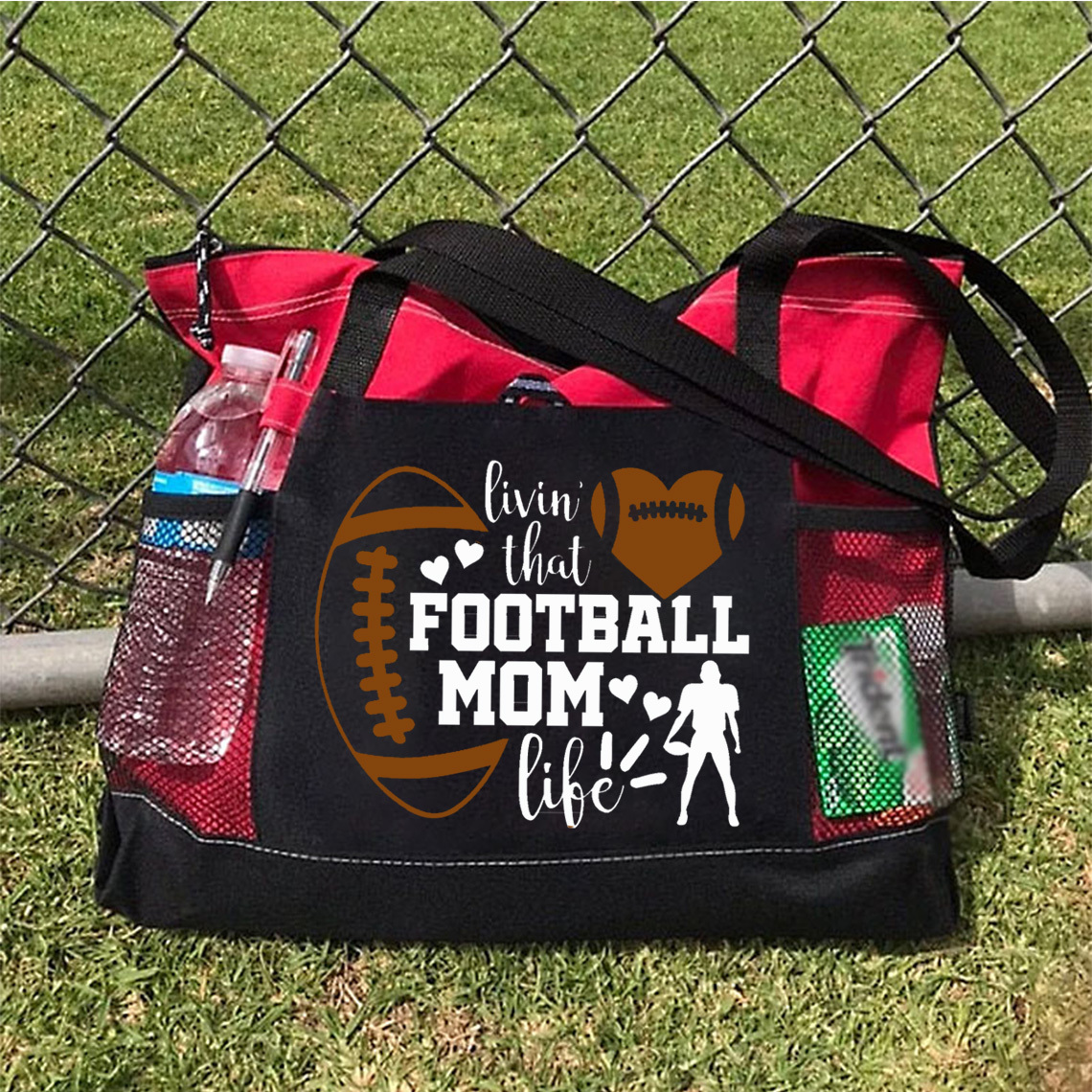 Livin That Football Mom Life Tote Bag