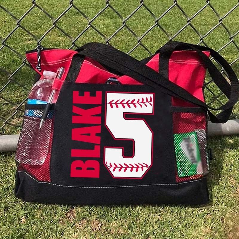 Custom Baseball Mom Tote Bag Lightweight Baseball Tote