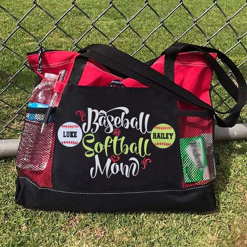Custom Baseball and Softball Mom Tote Bag