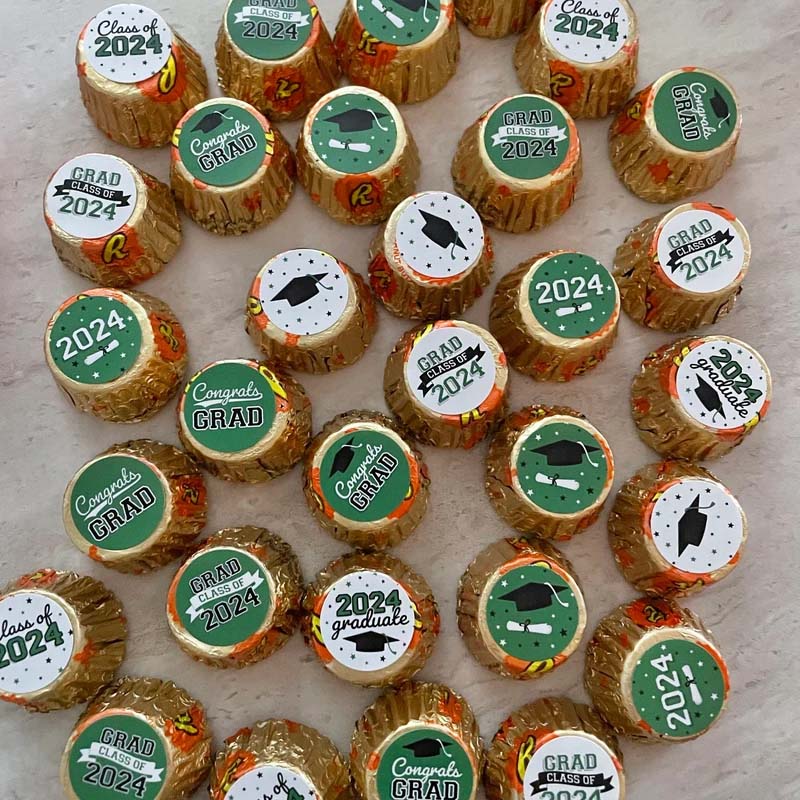 2025 Graduation Candy Stickers for Chocolate Kisses Class of 2025 Party Favors