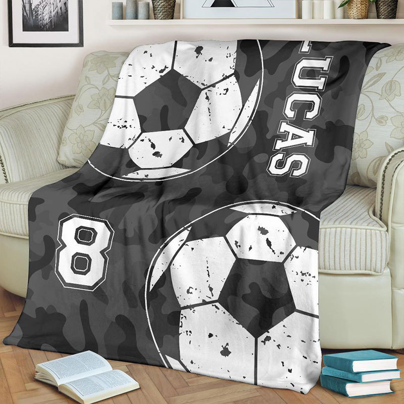 Personalized Sport Fleece Blanket with 2 Kinds of Sports