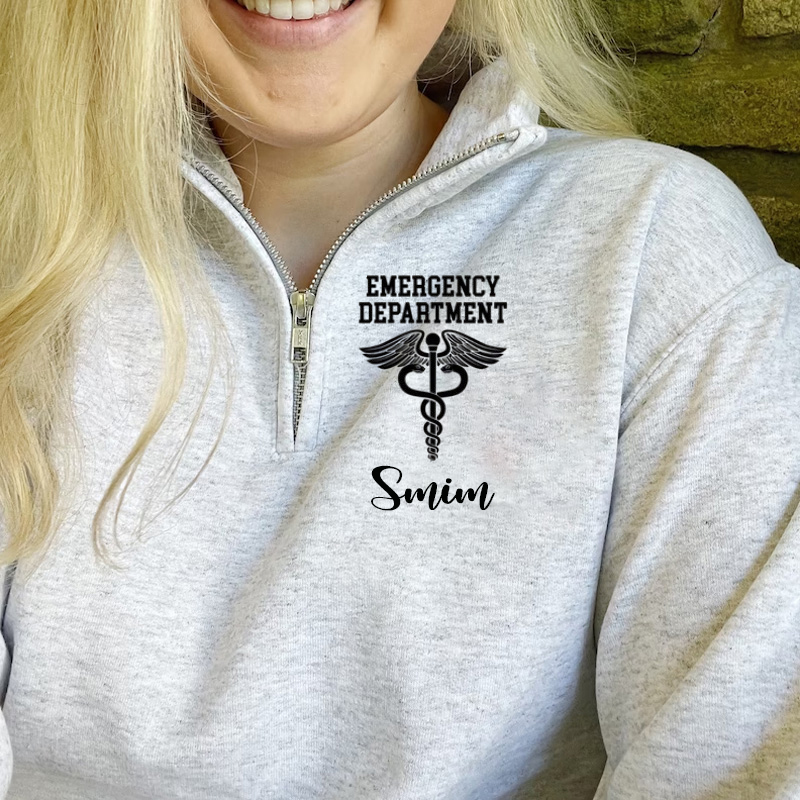 ER Department -Custom Zip Pullover Sweatshirt