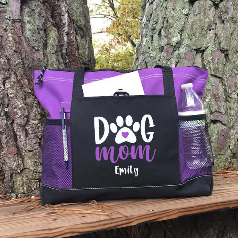 Dog Mom Tote Bag, Personalized Tote Bag, Custom Tote Bag