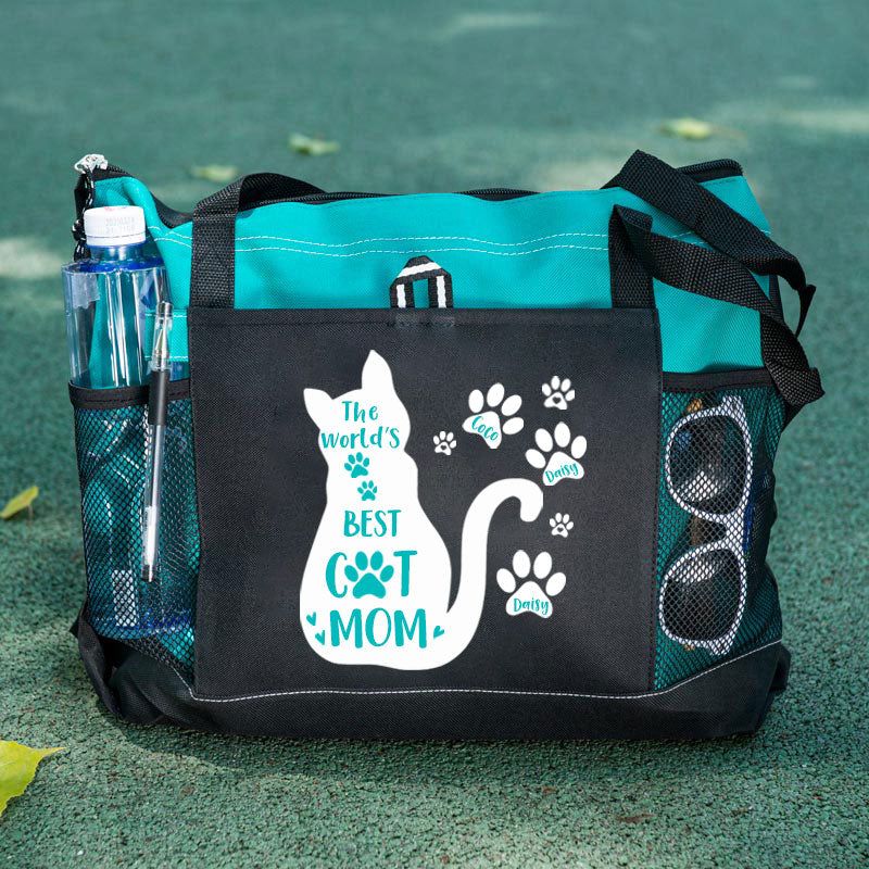 The World's Best Cat Mom Tote Bag, Personalized Tote Bag, Custom Tote Bag