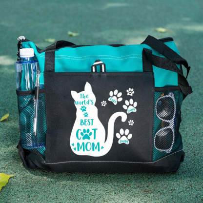 The World's Best Cat Mom Tote Bag, Personalized Tote Bag, Custom Tote Bag