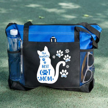 The World's Best Cat Mom Tote Bag, Personalized Tote Bag, Custom Tote Bag