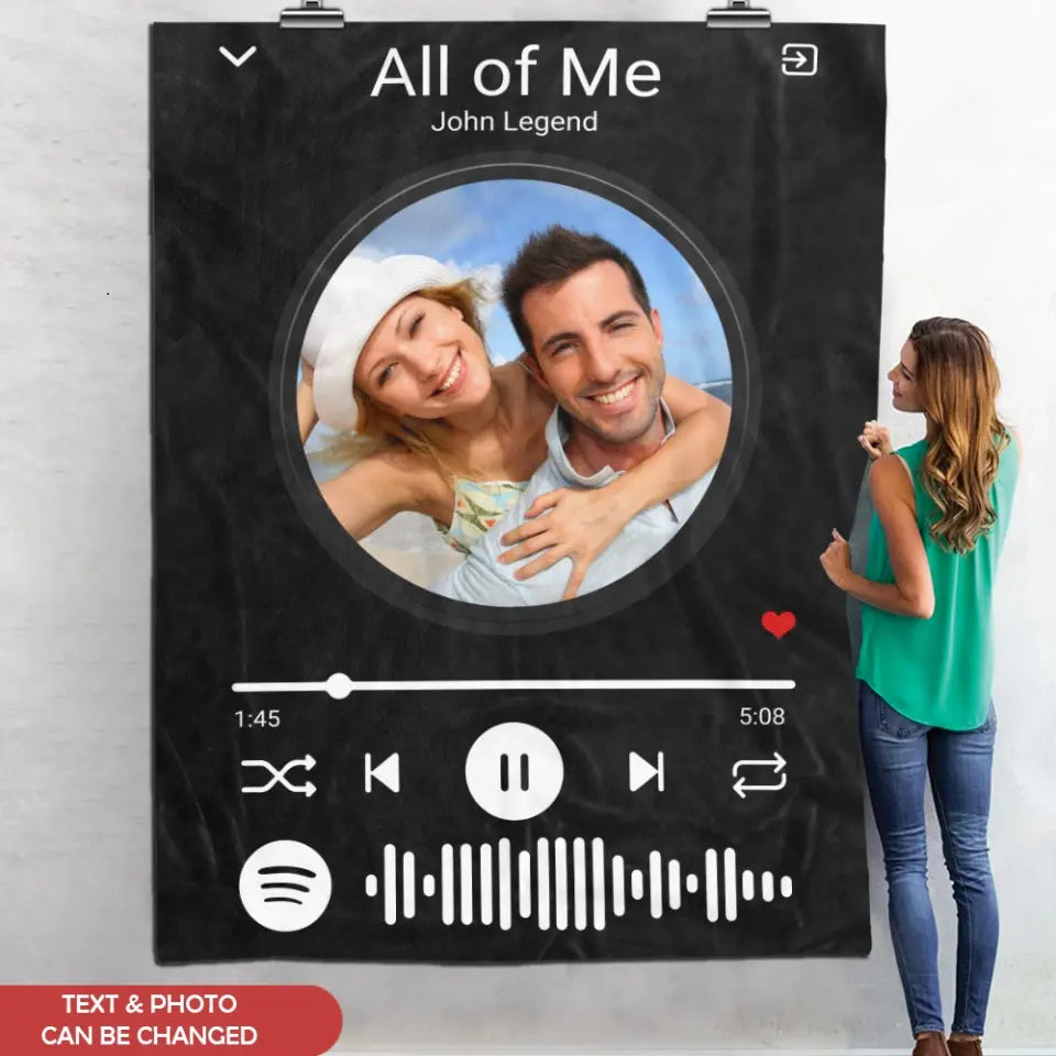 Love Song - Personalized Blanket, Gift For Couple, Anniversary Gift 