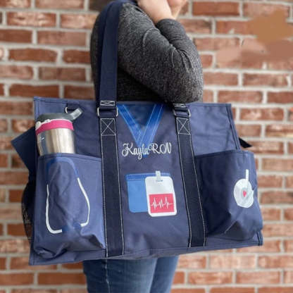 Nurse Canvas Tote Bag Embroidery Tote Bag for Nurses