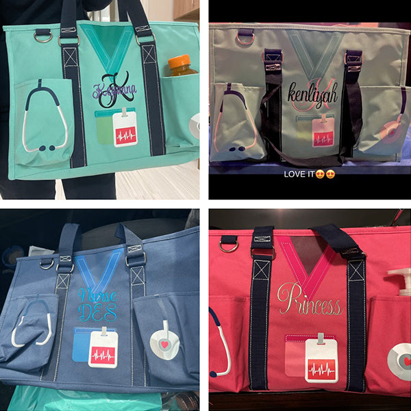 Nurse Canvas Tote Bag Embroidery Tote Bag for Nurses