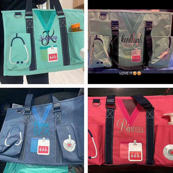 Nurse Canvas Tote Bag Embroidery Tote Bag for Nurses