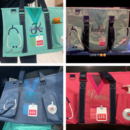 Nurse Canvas Tote Bag Embroidery Tote Bag for Nurses