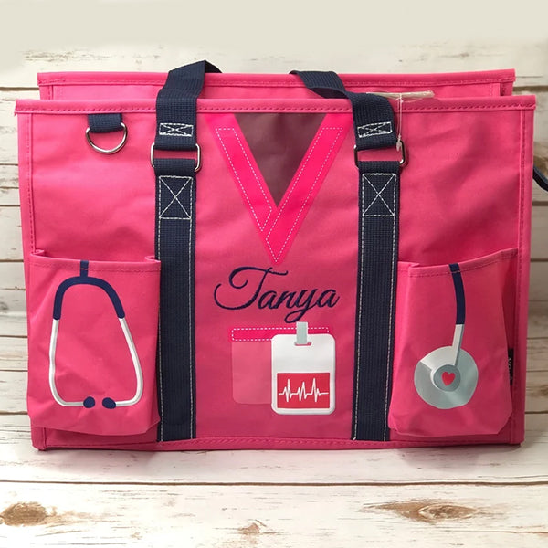 Nurse Canvas Tote Bag Embroidery Tote Bag for Nurses