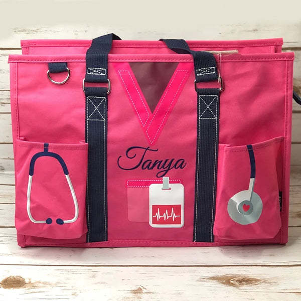 Nurse Canvas Tote Bag Embroidery Tote Bag for Nurses