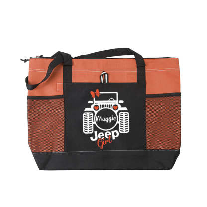 Jeep Girl with Bow Tote Bag, Personalized Tote Bag, Custom Tote Bag
