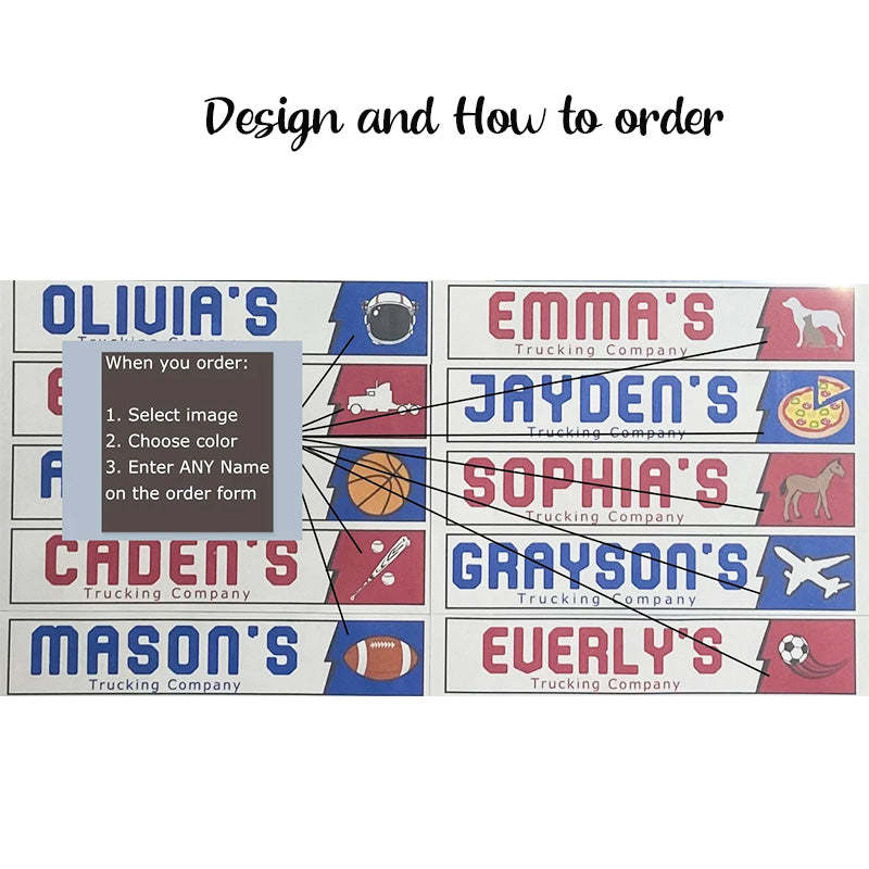 Customized With Your Child's Name On The Side Of The Truck Christmas Gift