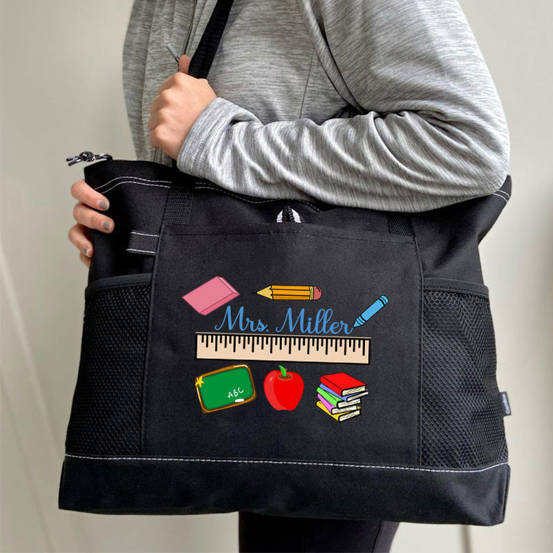 Personalized Teacher Ruler Tote Bag