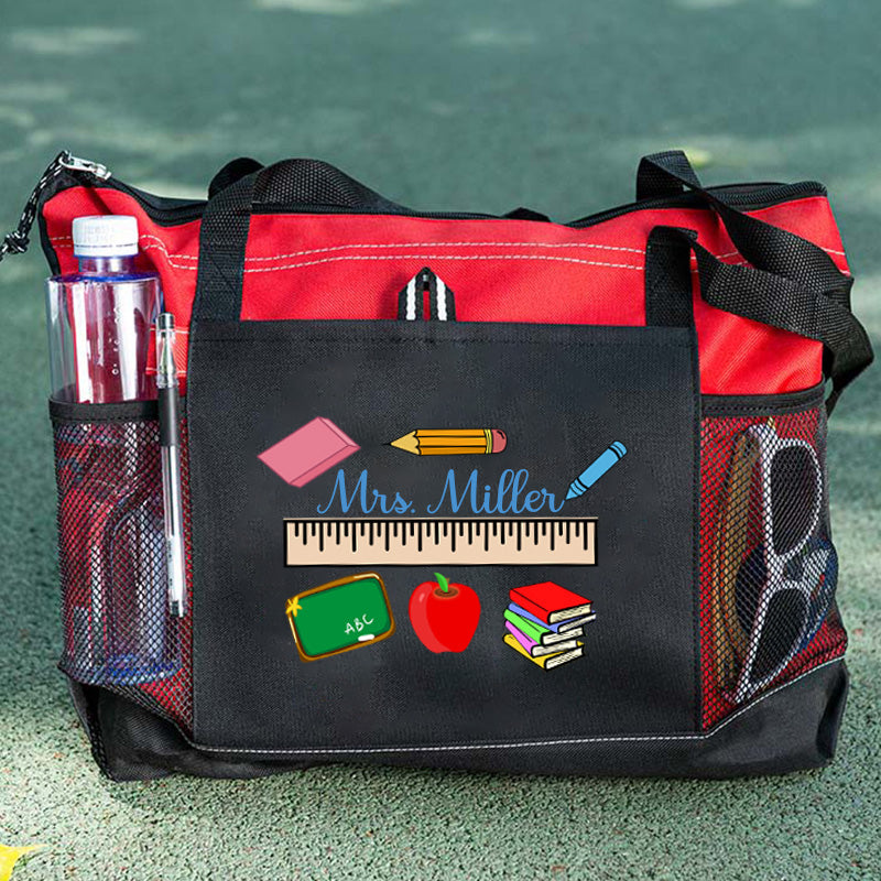 Personalized Teacher Ruler Tote Bag