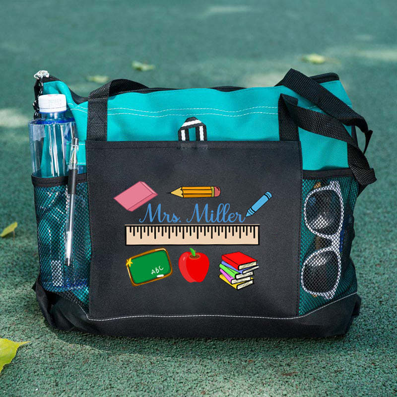 Personalized Teacher Ruler Tote Bag
