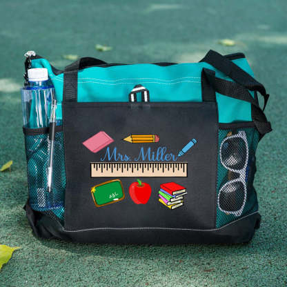 Personalized Teacher Ruler Tote Bag