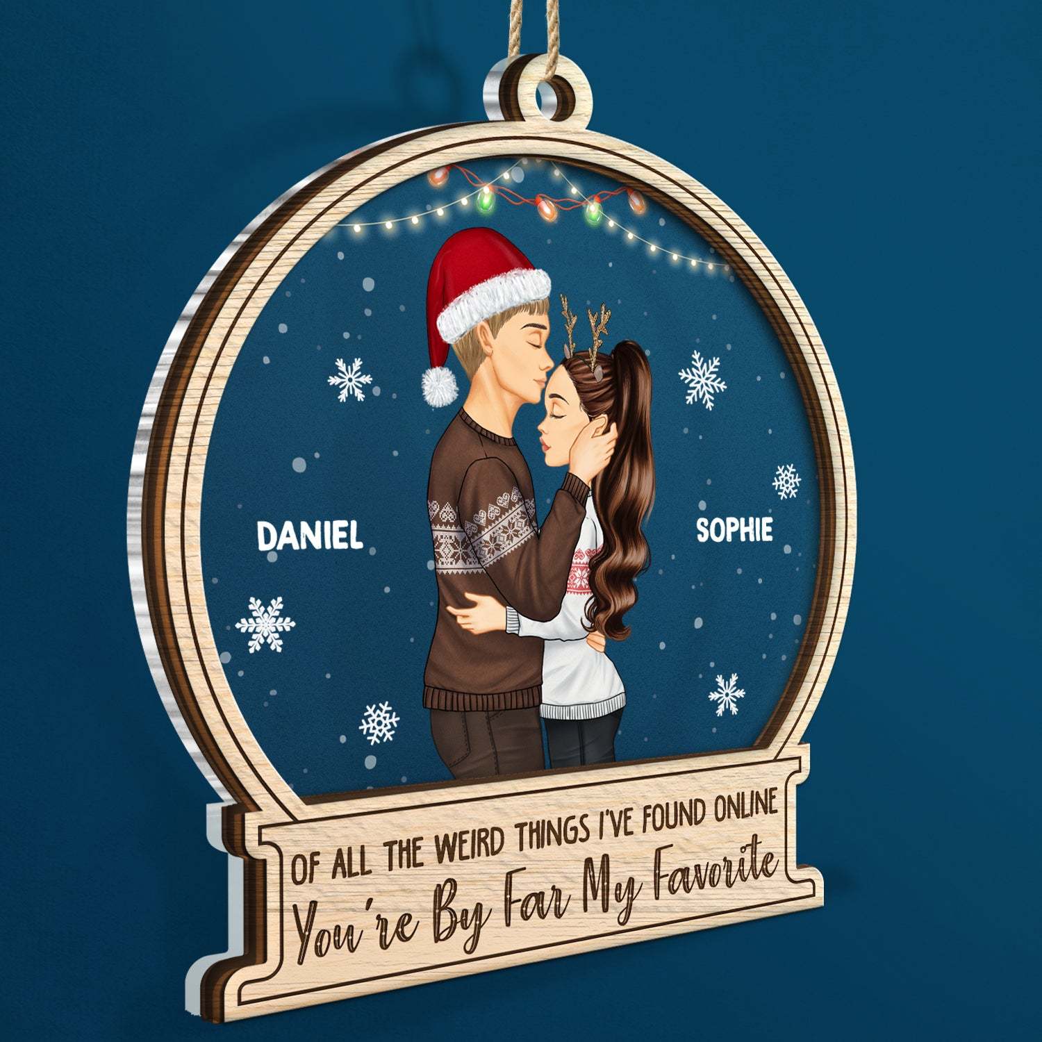 Christmas Couple 2-Layered Mix Ornament - You Are By Far My Favorite