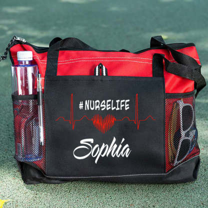 Custom Nurse Life Bag, Personalized Nurse Tote Bag with Zipper, Nursing tote bags
