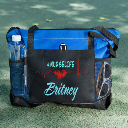 Custom Nurse Life Bag, Personalized Nurse Tote Bag with Zipper, Nursing tote bags