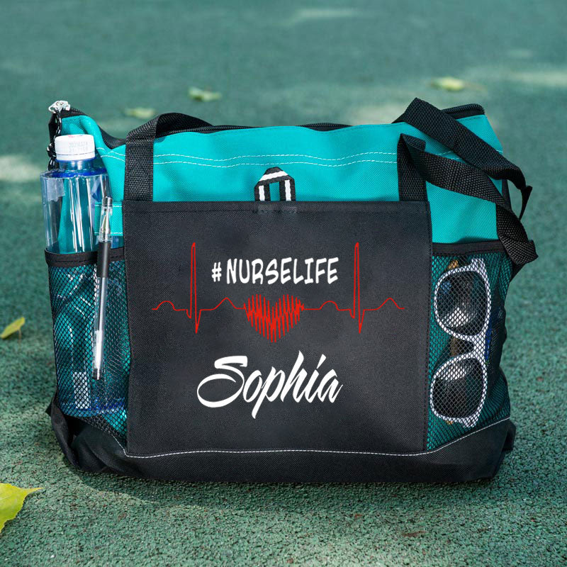 Custom Nurse Life Bag, Personalized Nurse Tote Bag with Zipper, Nursing tote bags