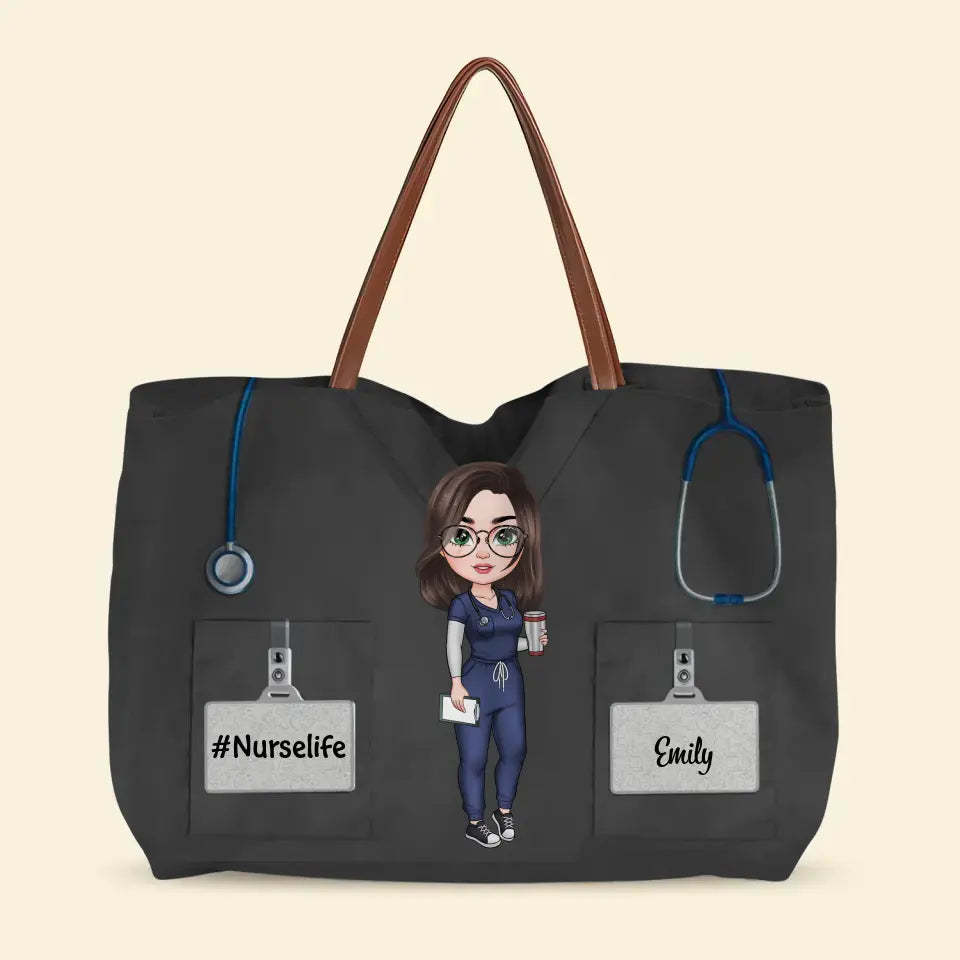Love Nurse Life - Personalized Custom Tote Bag - Nurse's Day Appreciation Gift For Nurse