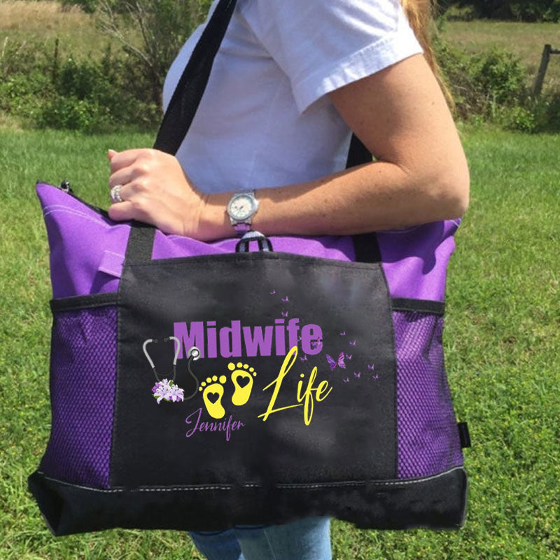 Personalized Midwife Life Tote Bag