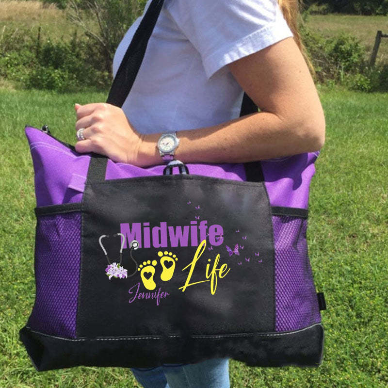 Personalized Midwife Life Tote Bag