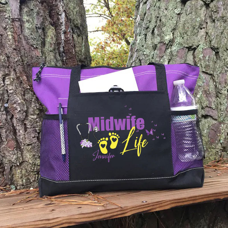 Personalized Midwife Life Tote Bag