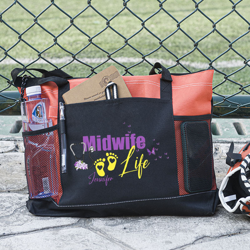 Personalized Midwife Life Tote Bag