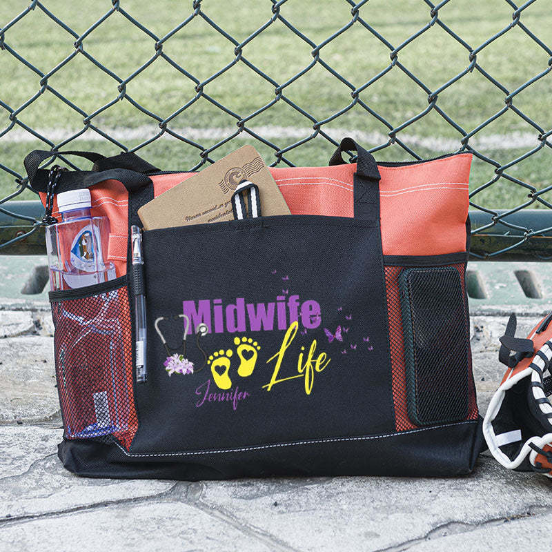 Personalized Midwife Life Tote Bag
