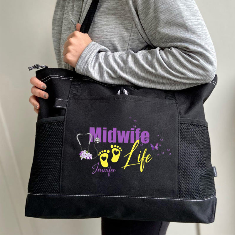 Personalized Midwife Life Tote Bag