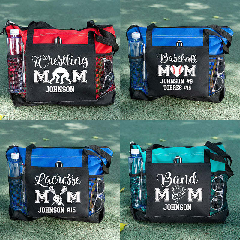 Personalized Ball Mom Tote Bag , Sports Bag