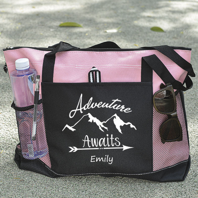 Adventure Awaits Tote Bag - Outdoorsy Gift, Handbag, Explore, Hike, Adventure Travel Tote