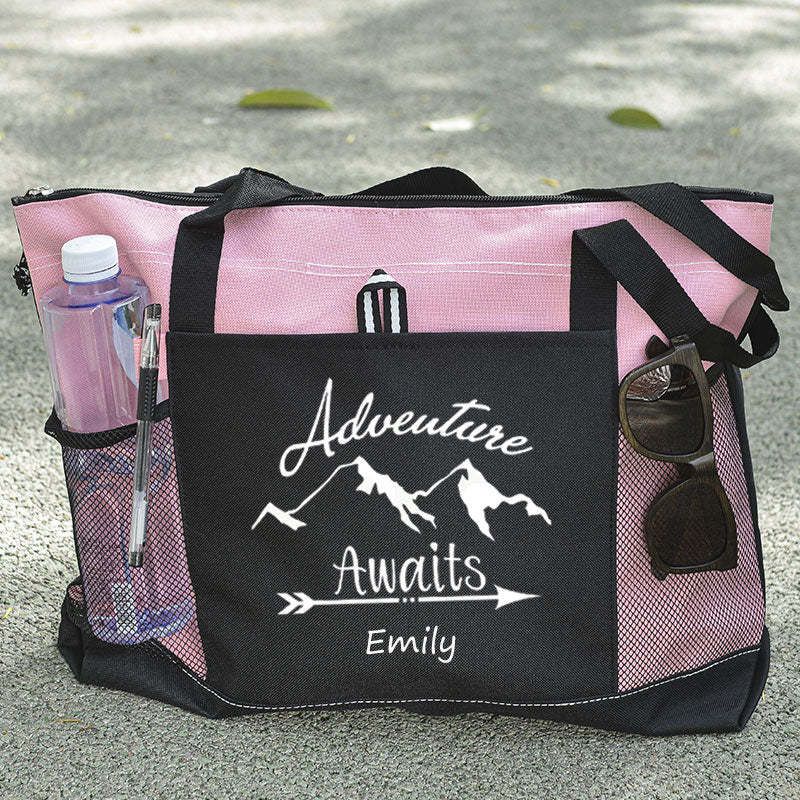 Adventure Awaits Tote Bag - Outdoorsy Gift, Handbag, Explore, Hike, Adventure Travel Tote