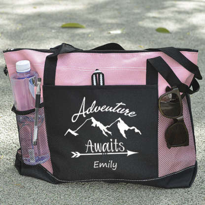 Adventure Awaits Tote Bag - Outdoorsy Gift, Handbag, Explore, Hike, Adventure Travel Tote
