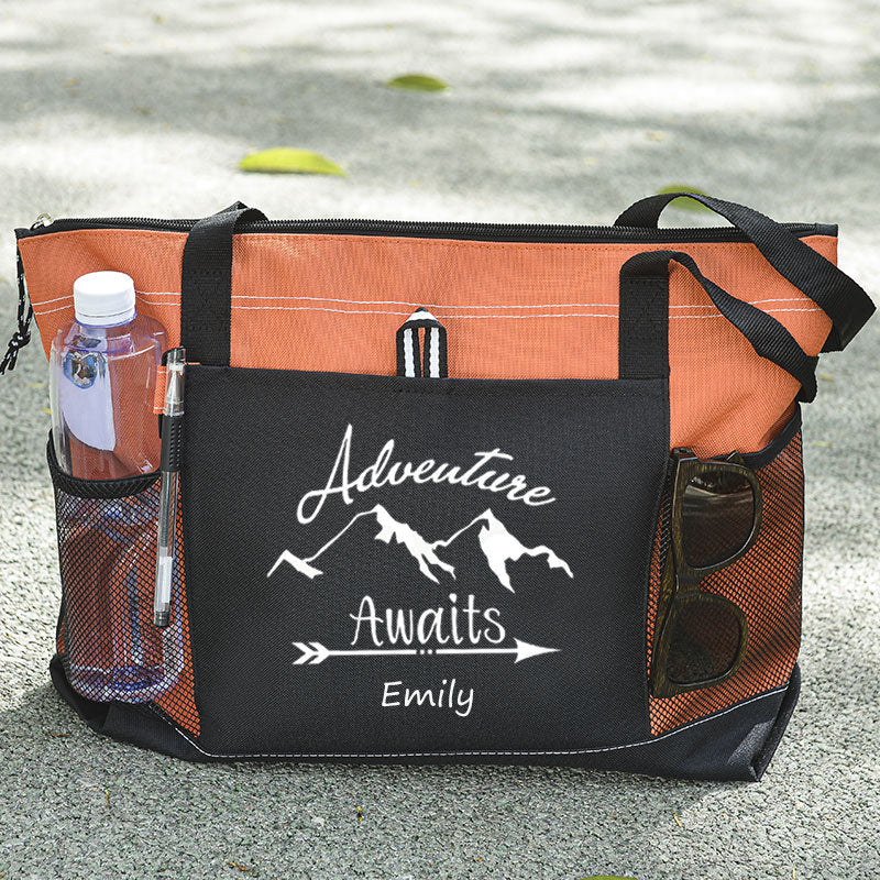 Adventure Awaits Tote Bag - Outdoorsy Gift, Handbag, Explore, Hike, Adventure Travel Tote