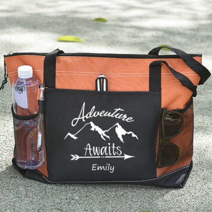 Adventure Awaits Tote Bag - Outdoorsy Gift, Handbag, Explore, Hike, Adventure Travel Tote