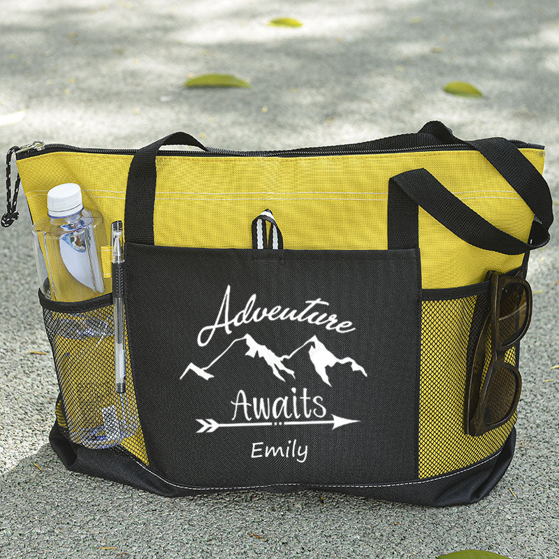 Adventure Awaits Tote Bag - Outdoorsy Gift, Handbag, Explore, Hike, Adventure Travel Tote