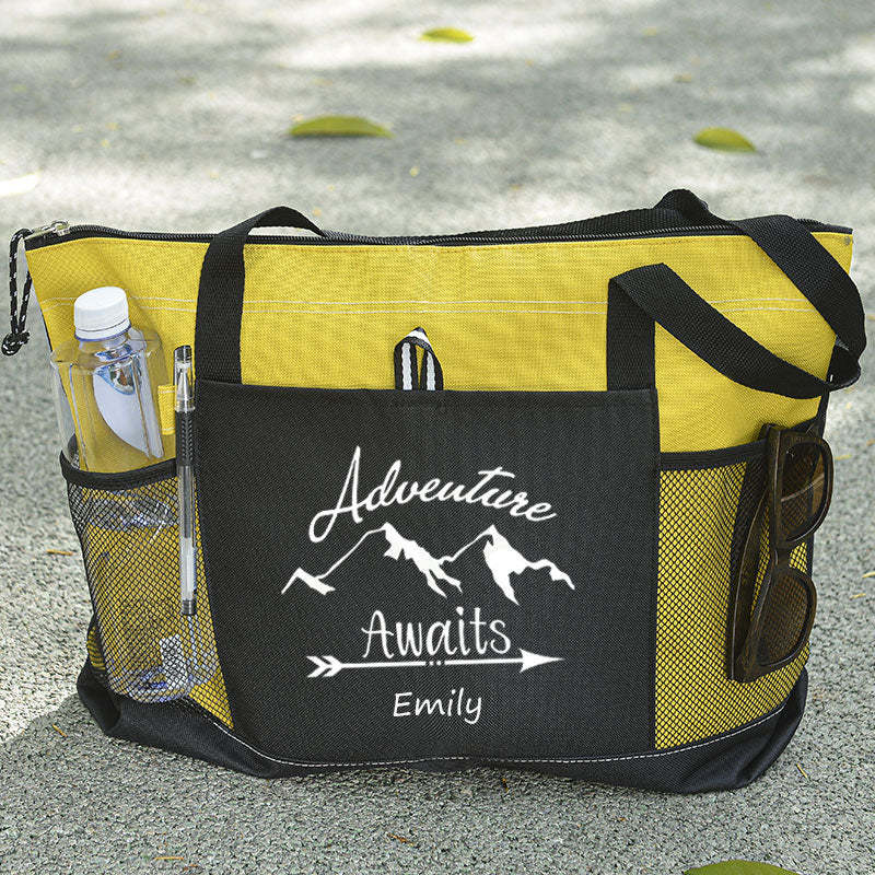 Adventure Awaits Tote Bag - Outdoorsy Gift, Handbag, Explore, Hike, Adventure Travel Tote