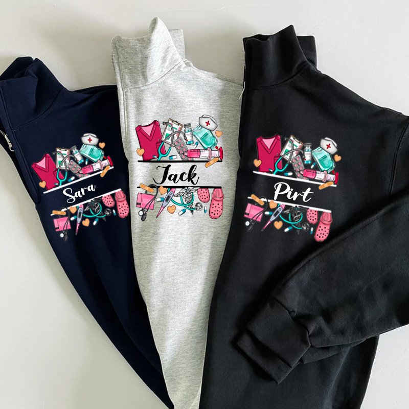 Custom Name Nurse Pullover Sweatshirt