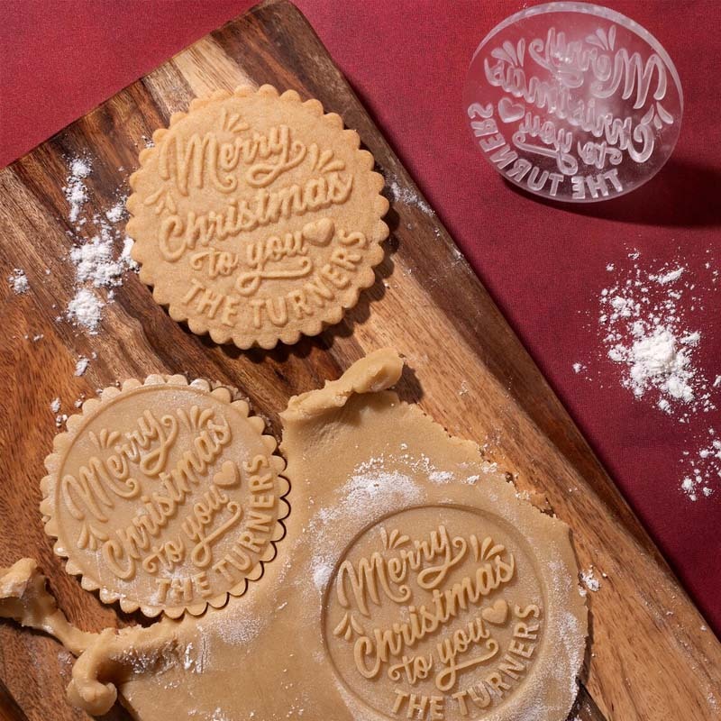 Custom Cookie Stamp - Holiday Baking Stamp Acrylic Cookie Press