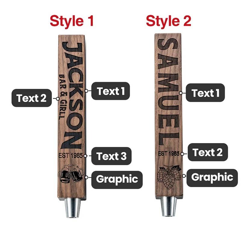 Personalized Engraved Beer & Keg Tap Handle with Chalkboard