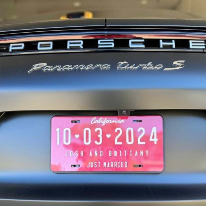 Custom Wedding Car License Plate - Wedding Date Sign- Romantic Plate