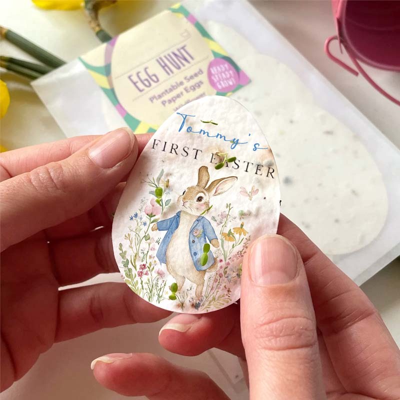 Custom Easter egg-shaped seed paper First Easter Gift