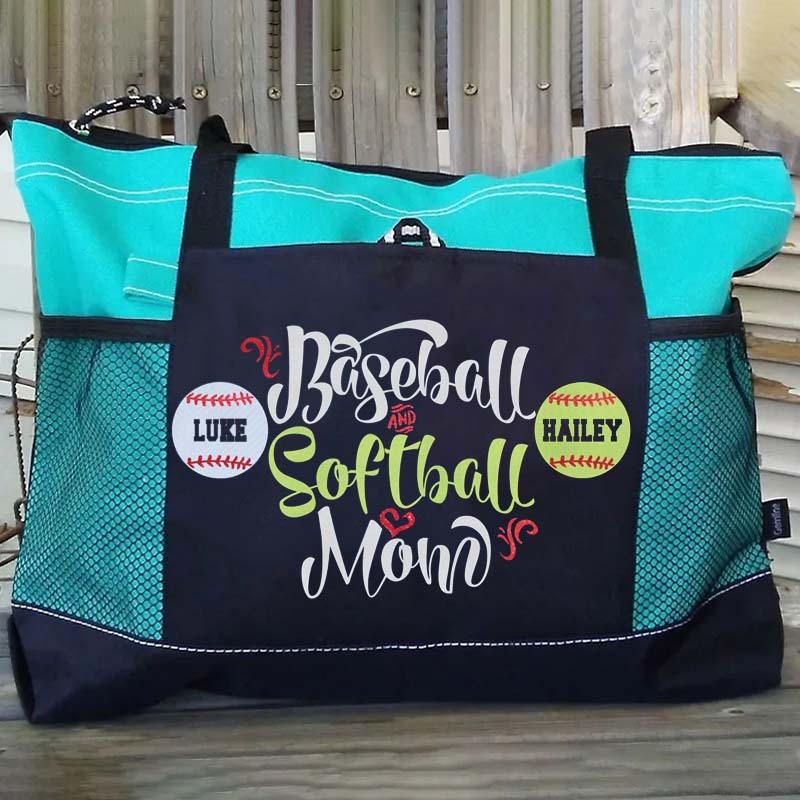Custom Baseball and Softball Mom Tote Bag