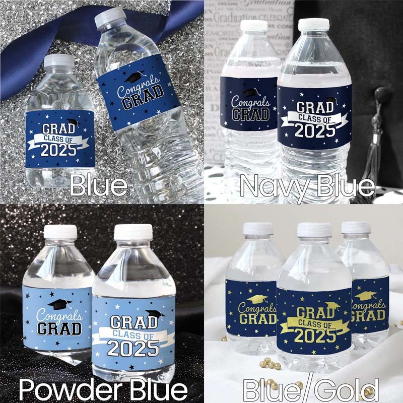 2025 Graduation Water Bottle Labels | Class of 2025 Graduation Party Favors | Grad Party Decorations